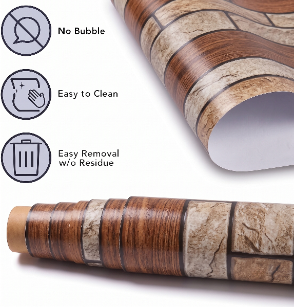 Self Adhesive Stone Brick Marble Sheet (60x200 CM)