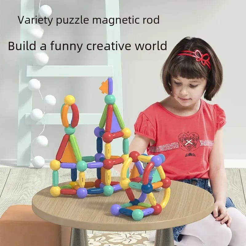 25pcs Kids Magnetic Builder Blocks Set, 3D Magnet Building Puzzle Educational Toys