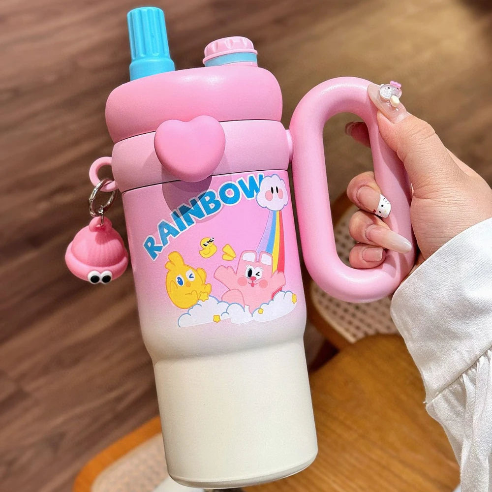 Cartoon Printed Stainless Steel Vacuum Bottle (850ML)