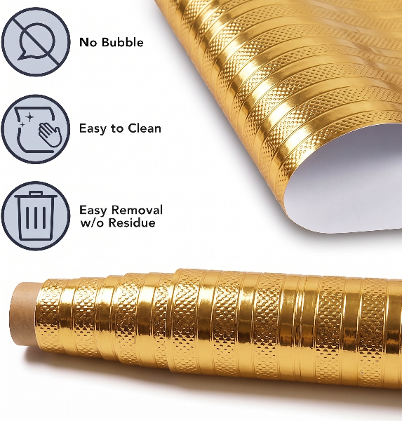 Self Adhesive Golden Ray Marble Sheet (60x200 CM)