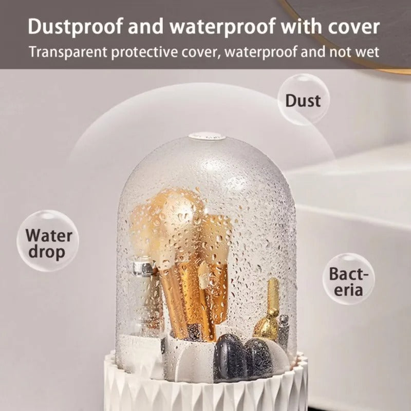 360° Rotating Makeup Brush Storage