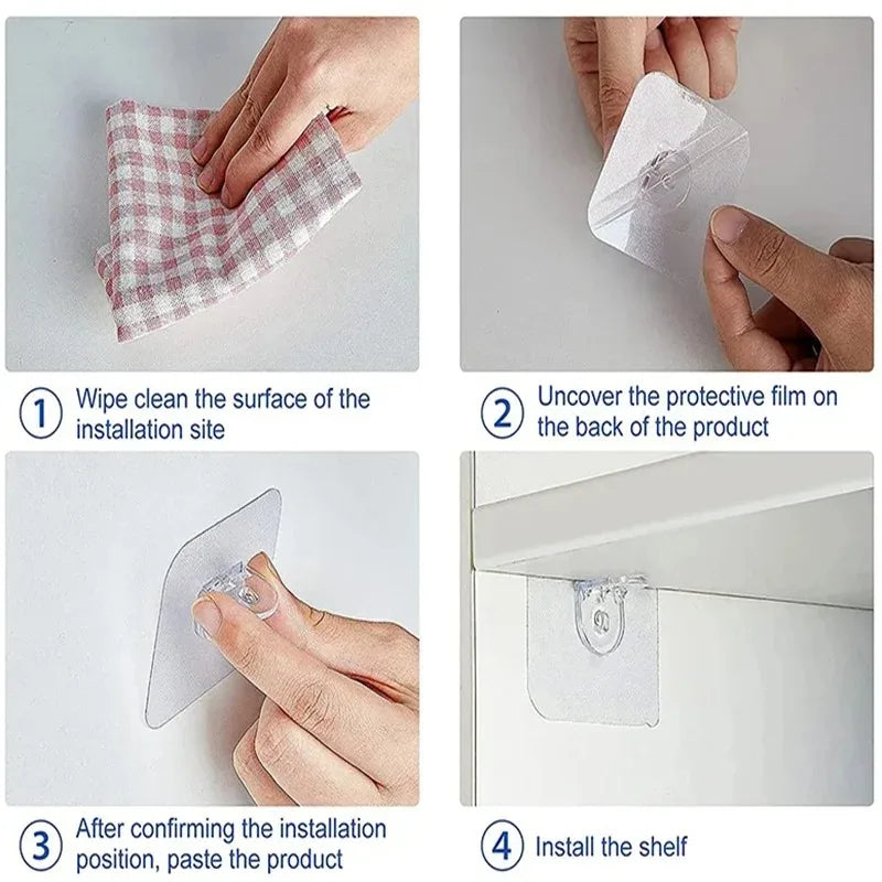 6PCs Set Self Adhesive Punch Free Bracket Hook