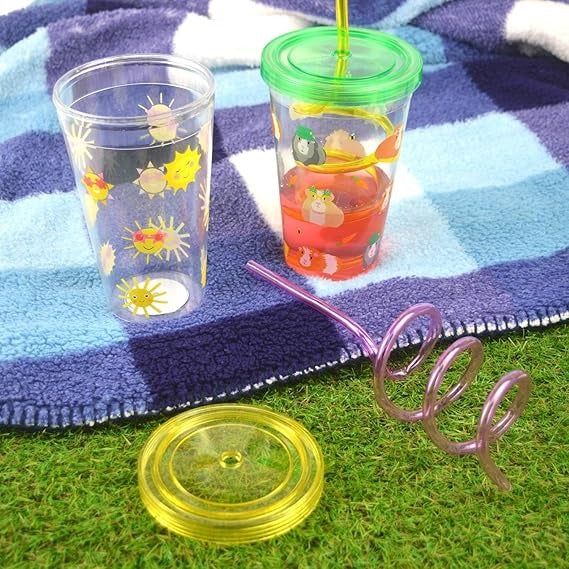1PC Straw Ring Plastic Glass