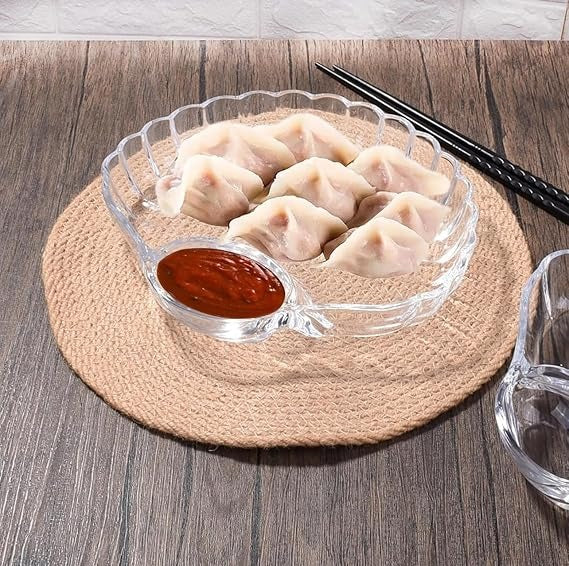 Acrylic Shaped Shell Dumpling Plate