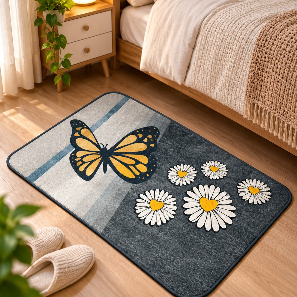 Elegant Floral Butterfly Door Mat (Random Design)