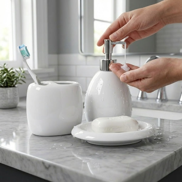 3PCs Luxury Cereamic Bathroom Accessories Set