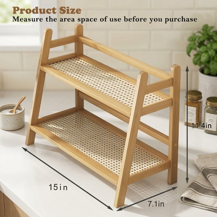 2 Layer Multi-Purpose Wooden Organizer Shelf