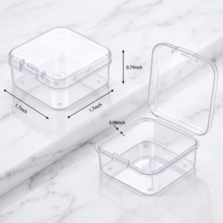 10PCs Transparent Mini Jewelry Storage Box (Size : 3.5 cm x 3.5)