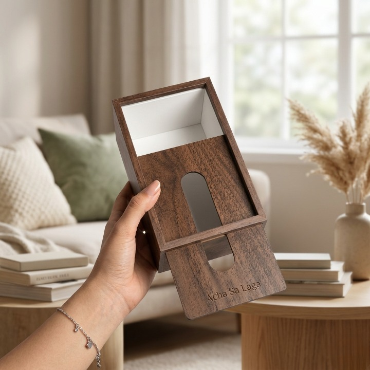 Luxury Natural Wooden Tissue Box