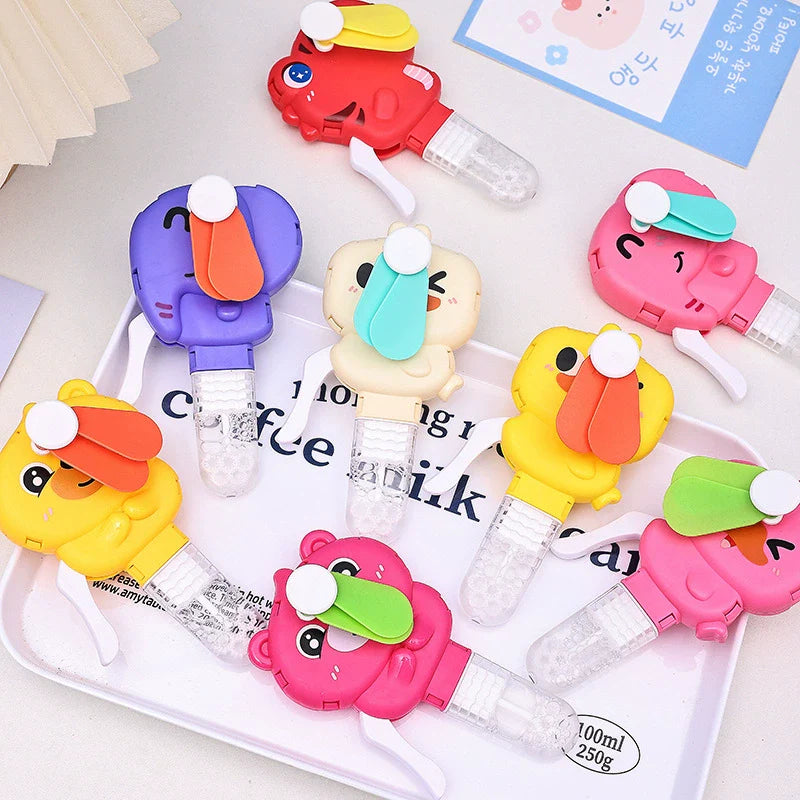 Cartoon Design Mini Hand Fan With Bubble Wand