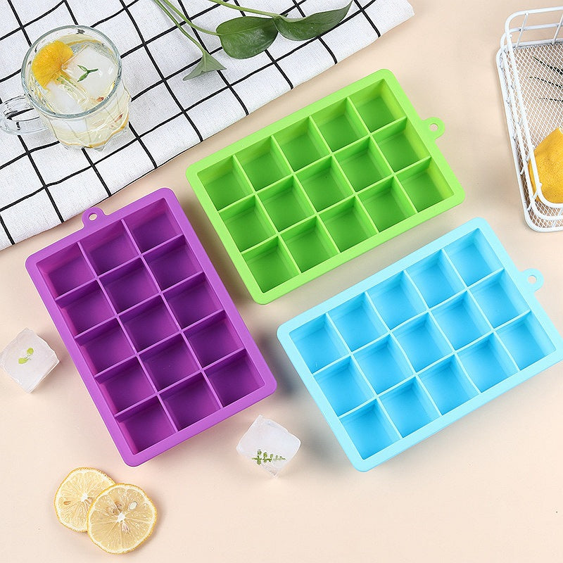 15 Grid Silicone Ice Tray With Lid