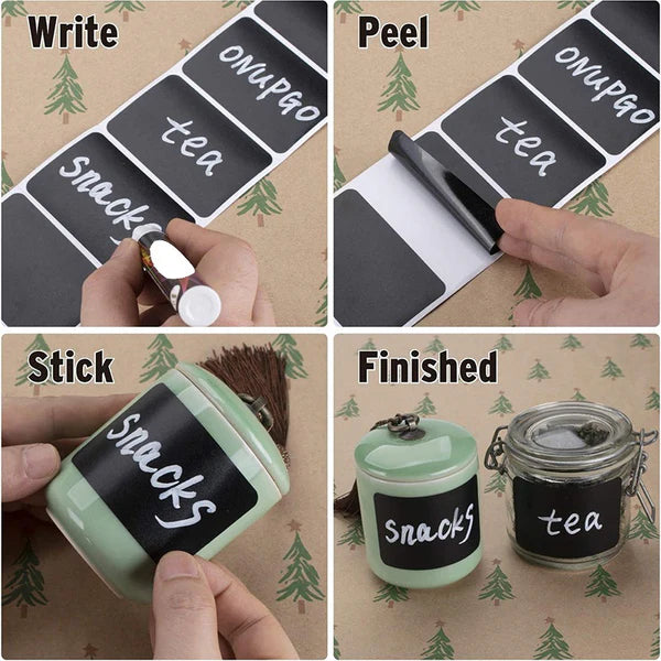 Blackboard Labels Waterproof PVC Self-Adhesive Stickers (55 Pcs)