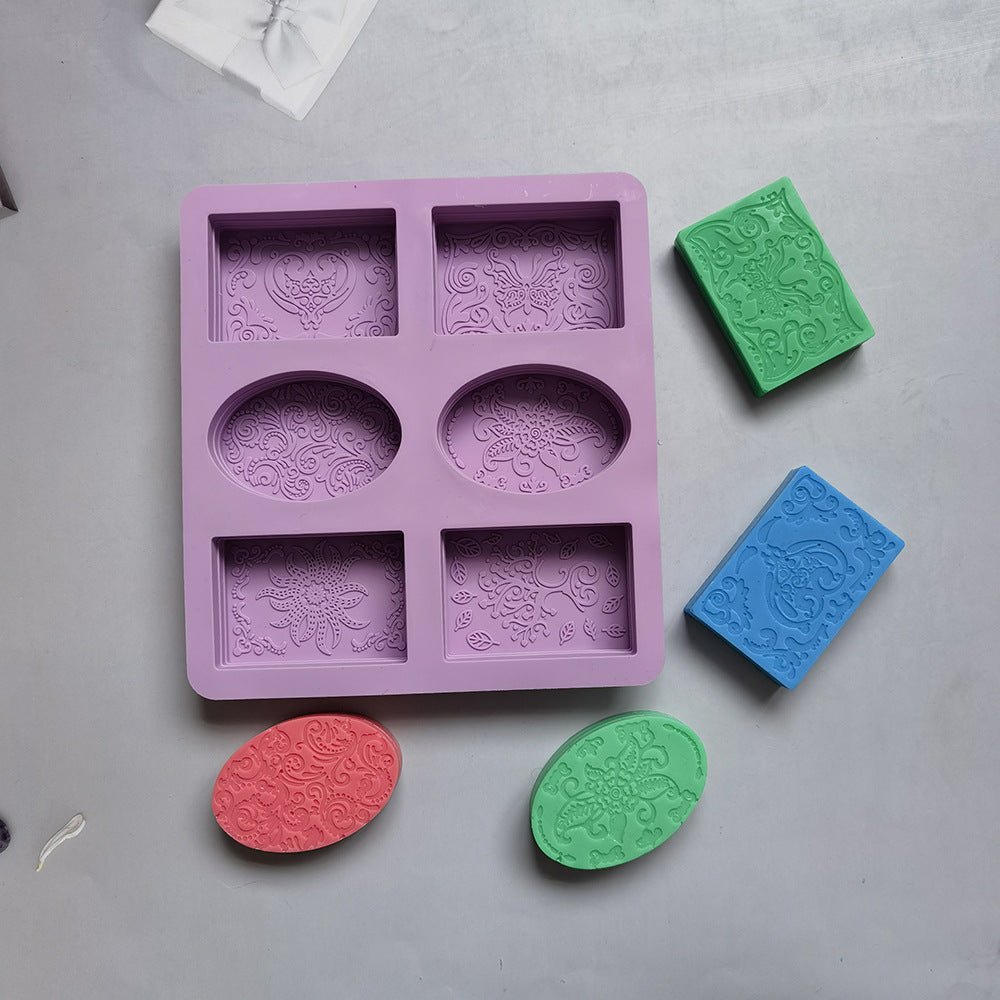 6 Pattern Silicone Soap Mold