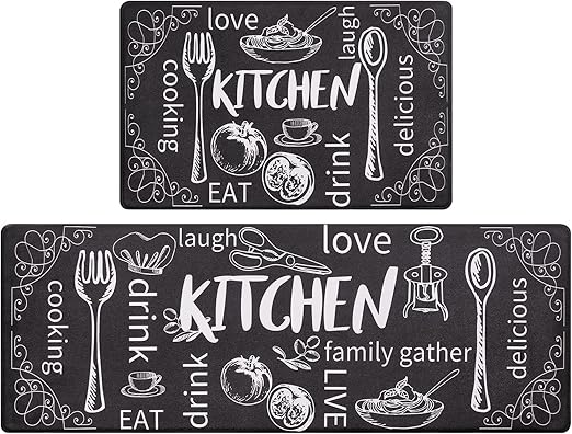 2PC Non-Slip Washable Kitchen Mat