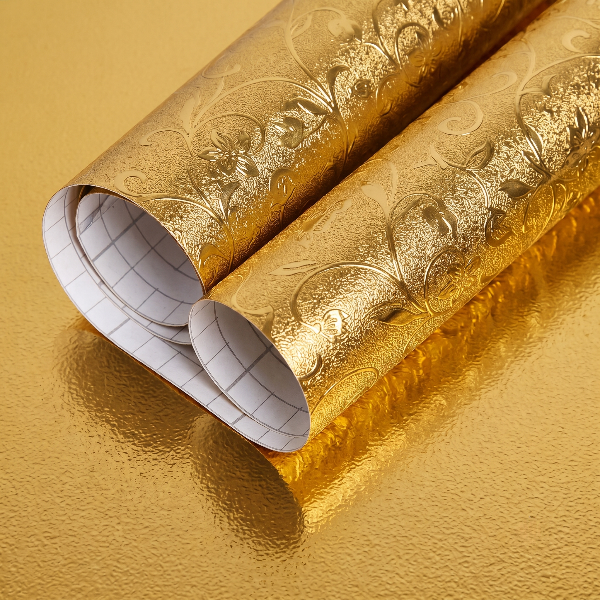 Self Adhesive Golden Flower Marble Sheet (60x200 CM)