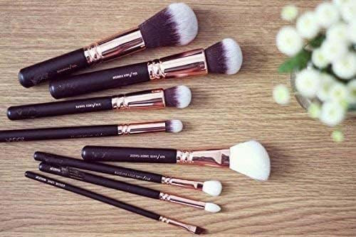 Leather Zipper Pouch Makeup Brushes Set (Pack Of 12)