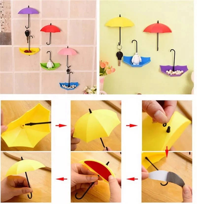 Pack Of 3 Stick Wall Mounted Umbrella Hook