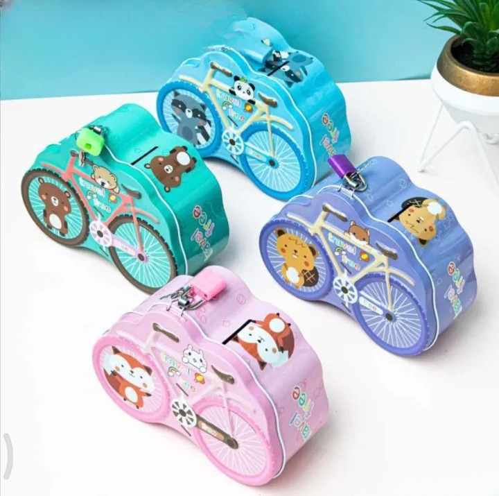 Coin Box Bicycle Shape With Lock