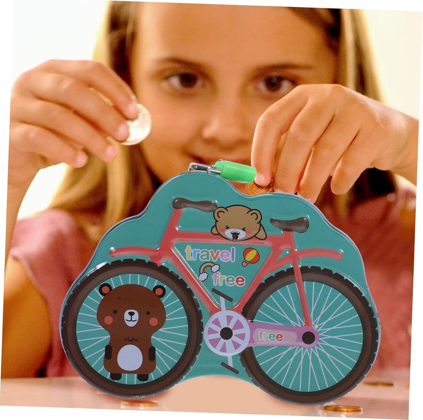 Coin Box Bicycle Shape With Lock