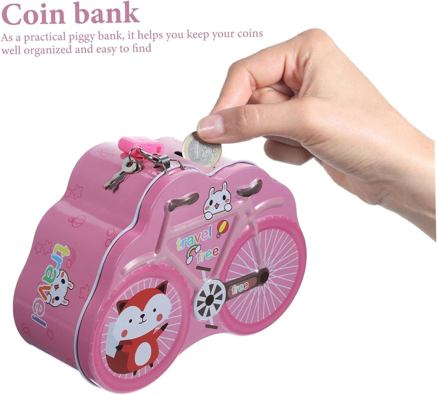 Coin Box Bicycle Shape With Lock