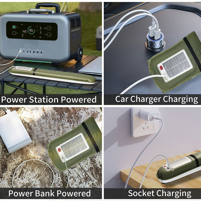 Folding Inflatable Camping Light with Solar Charging