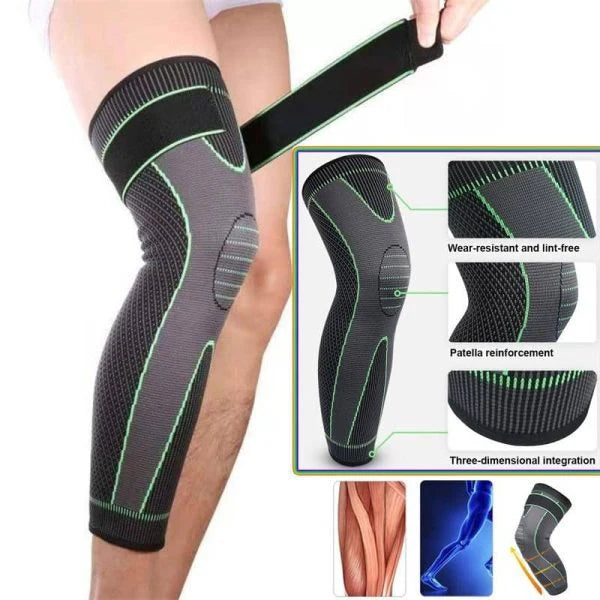 Leg Compression Knee Sleeves with Belt (Single Piece)