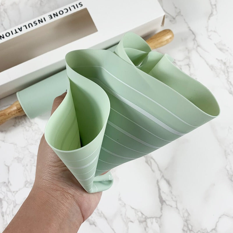 Round Silicone Kneading Pad With Rolling Pin