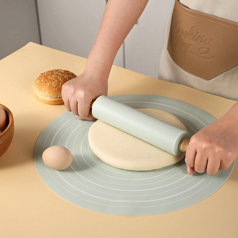 Round Silicone Kneading Pad With Rolling Pin