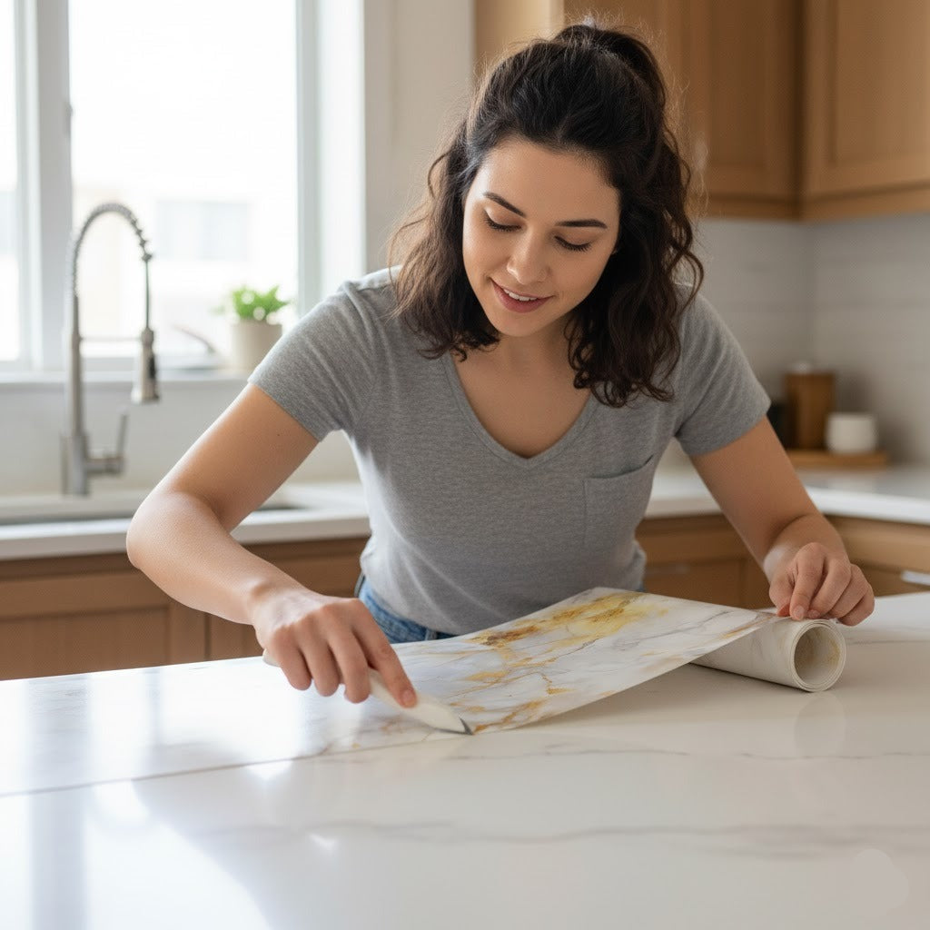 Self Adhesive Foamic Marble Sheet (118x24 Inch)