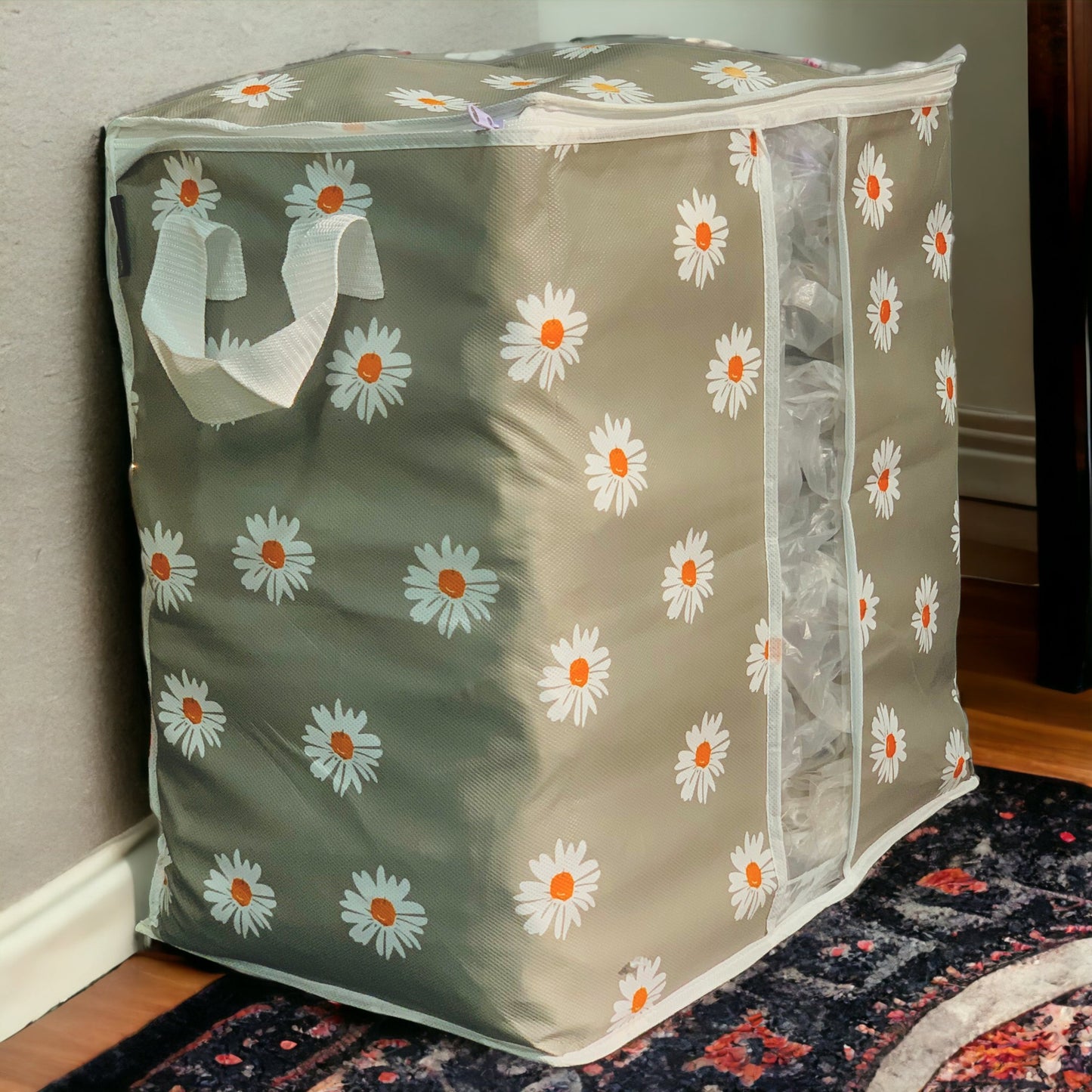 Jumbo Size Multipurpose Storage Bag & Organizer Your Space-Saving Solution for Clothes & Blankets Gray Color