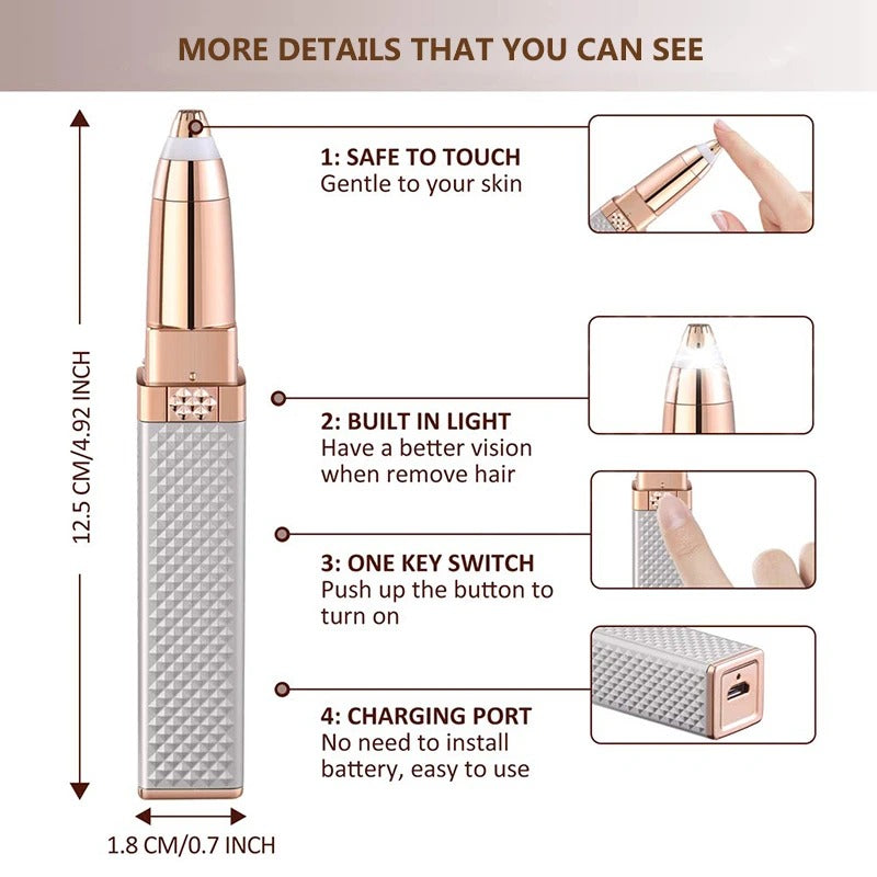 2 in 1 Rechargeable Facial Eyebrow Trimmer