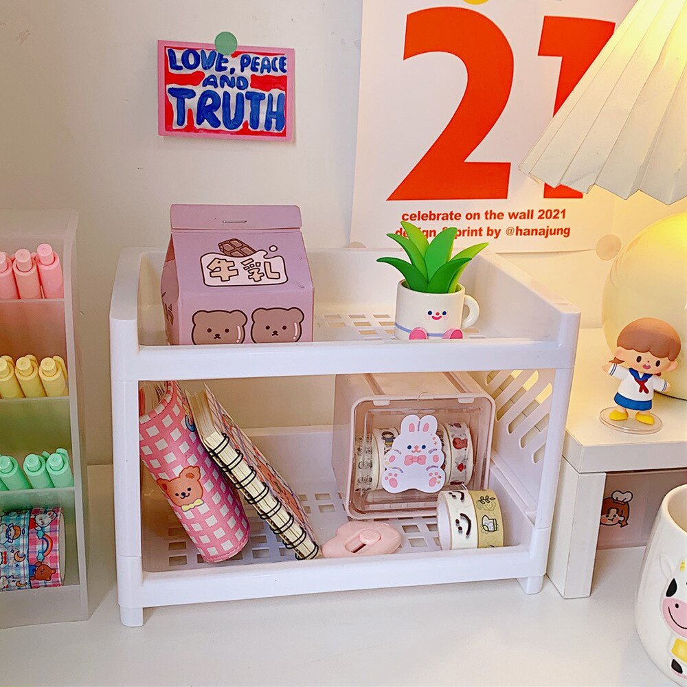 Multifunctional 2 Layers Desktop Organizer Storage Rack.