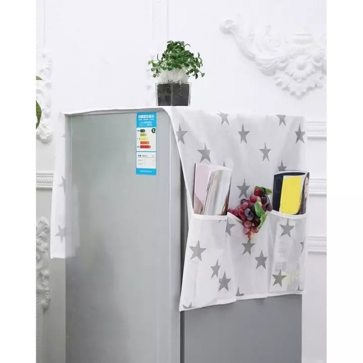 Waterproof Refrigerator Cover Anti-dust Washing Machine Fridge Cover Towel  Pocket Hanging Storage Bag Refrigerator Organizer