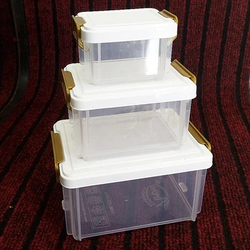 Pack Of 3 - Multi-Purpose Mini Stackable Storage Box Organizer