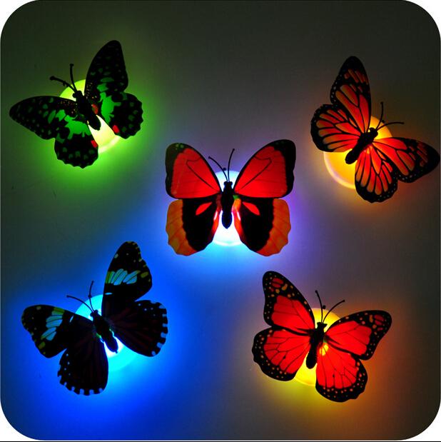 1pc Self Adhesive Decorative LED Butterfly