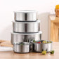 Set of 5 Stainless Steel Food Storage Containers With Lids