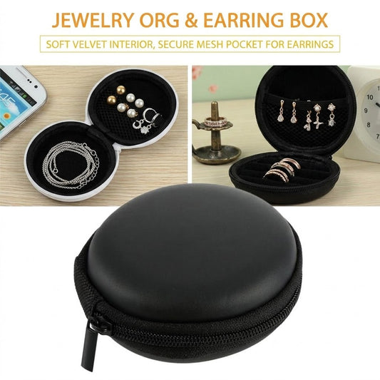 Round Jewelry/Earrings Organizer Zipper  Pouch