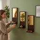 3PCs Wooden & Golden Acrylic Shelf Mirror