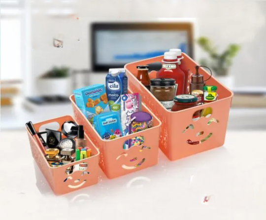 3Pcs Set Smiley Organiser Basket With Cap.