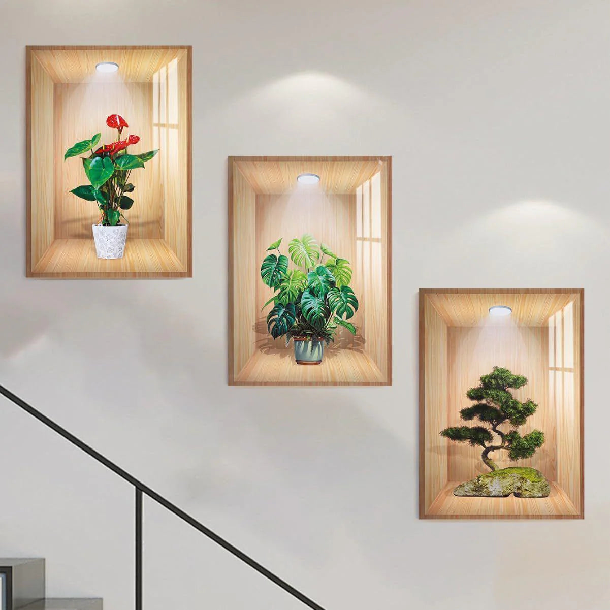 3d Plant Wall Stickers (3pcs Set)