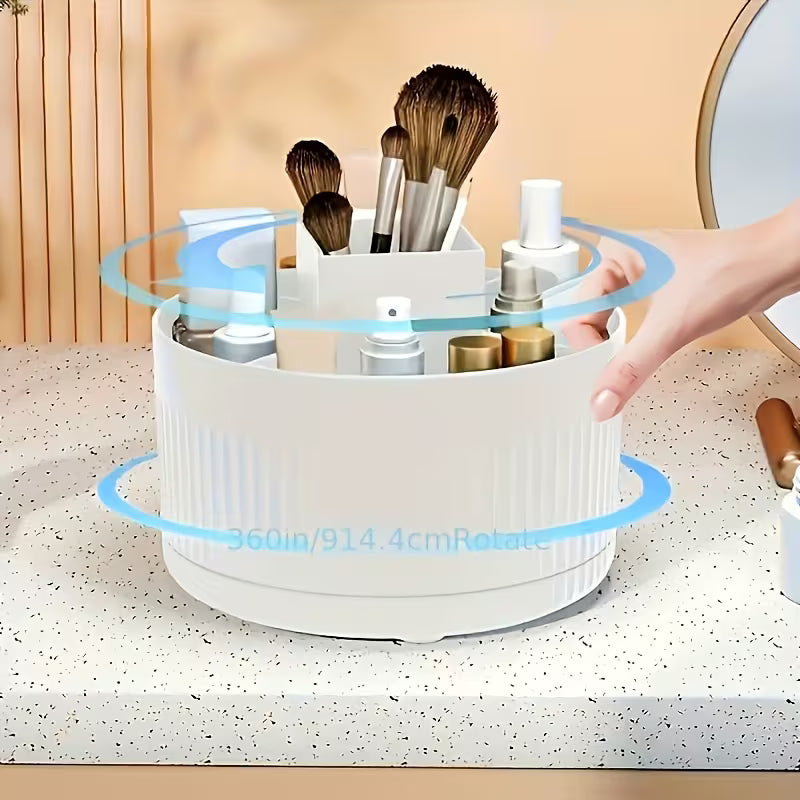 360° Rotating Desktop Makeup Brushes Organizer