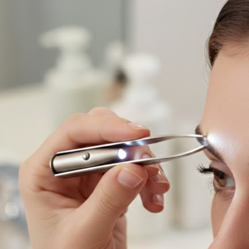 Stainless Steel LED Lighted Eyebrow Tweezer – Wholesale City
