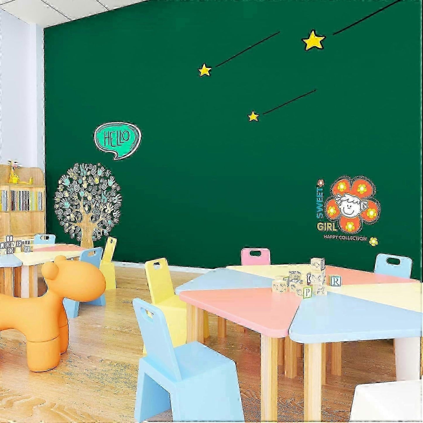 Kids Drawing Dry Erase Greenboard Sticker (45X200CM)
