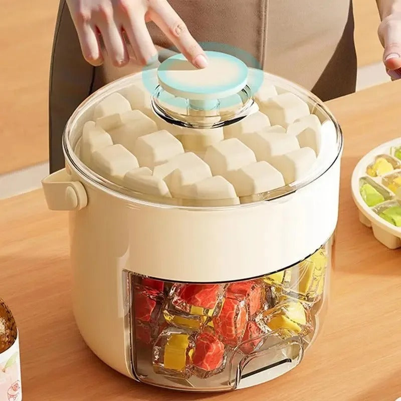 Rotating Ice Tray With Lid And Bin