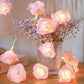 Elegant Pink Rose String Lights