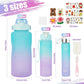 3Pcs Leakproof Water Bottle with Times