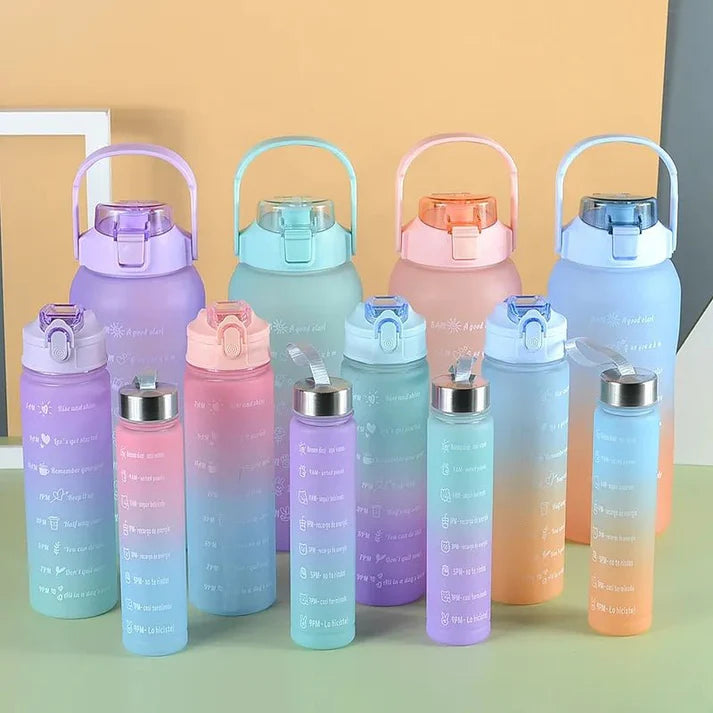 3Pcs Leakproof Water Bottle with Times