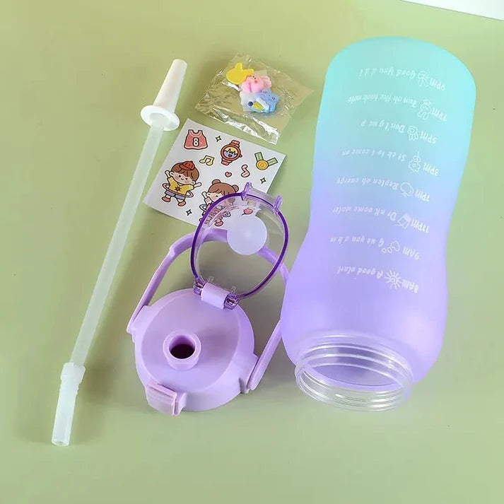 3Pcs Leakproof Water Bottle with Times