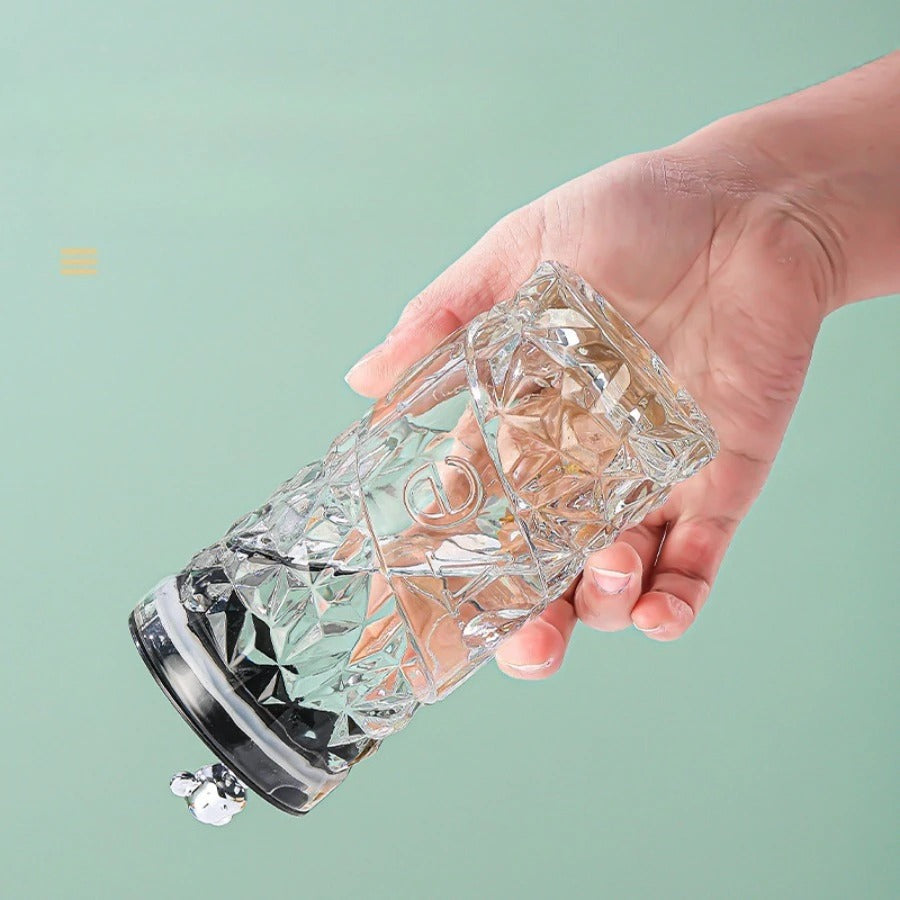 Diamond Acrylic Glass Bear Cup with Lid