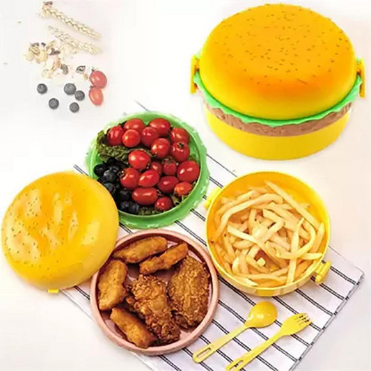 3 Layer Burger Shape Lunch Box